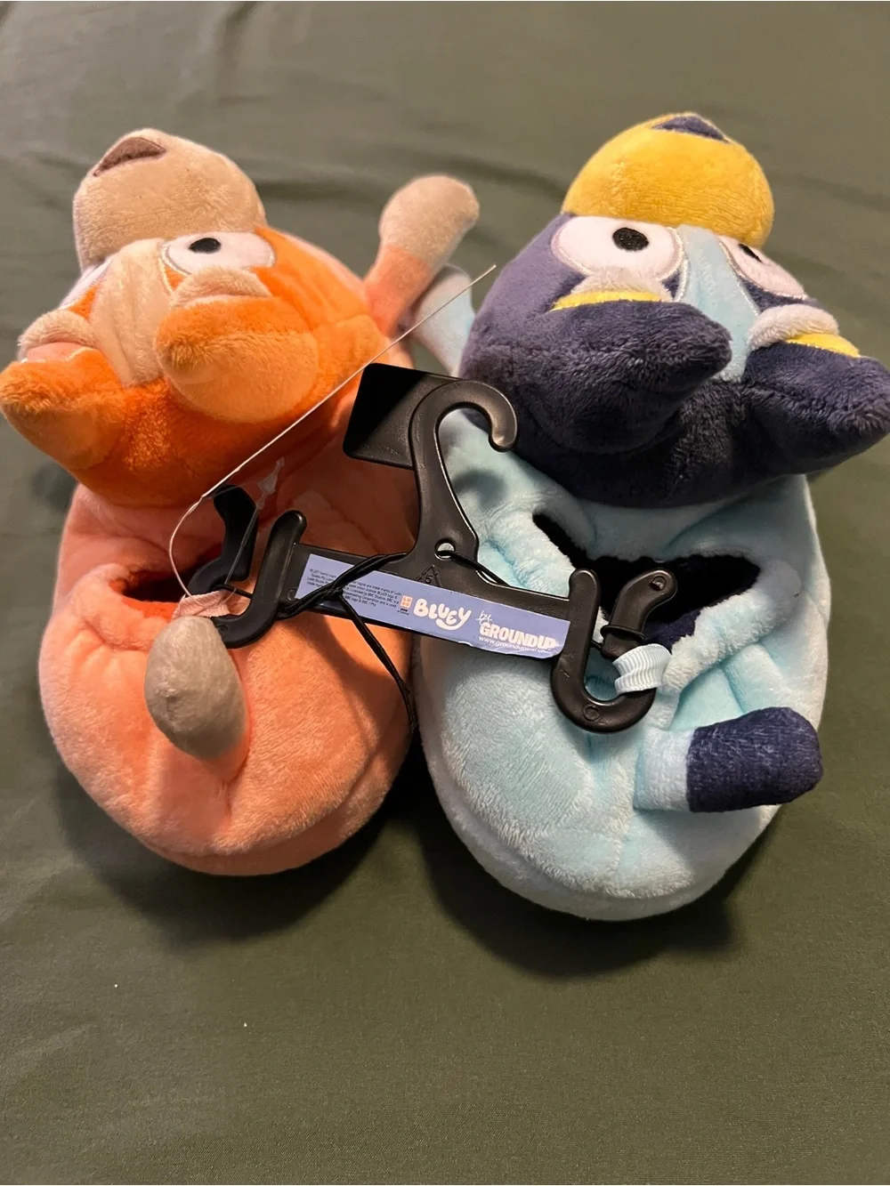 Kids Plush Bluey Slippers in Blue and Orange Size 11/12